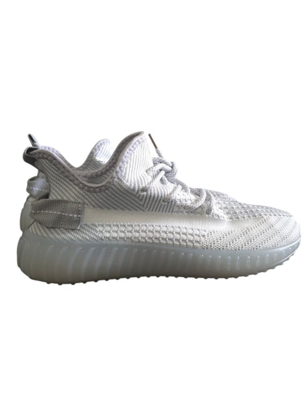 Mens Gray Knit Sneakers Size 44 Lightweight Breathable Casual Athletic Shoes.